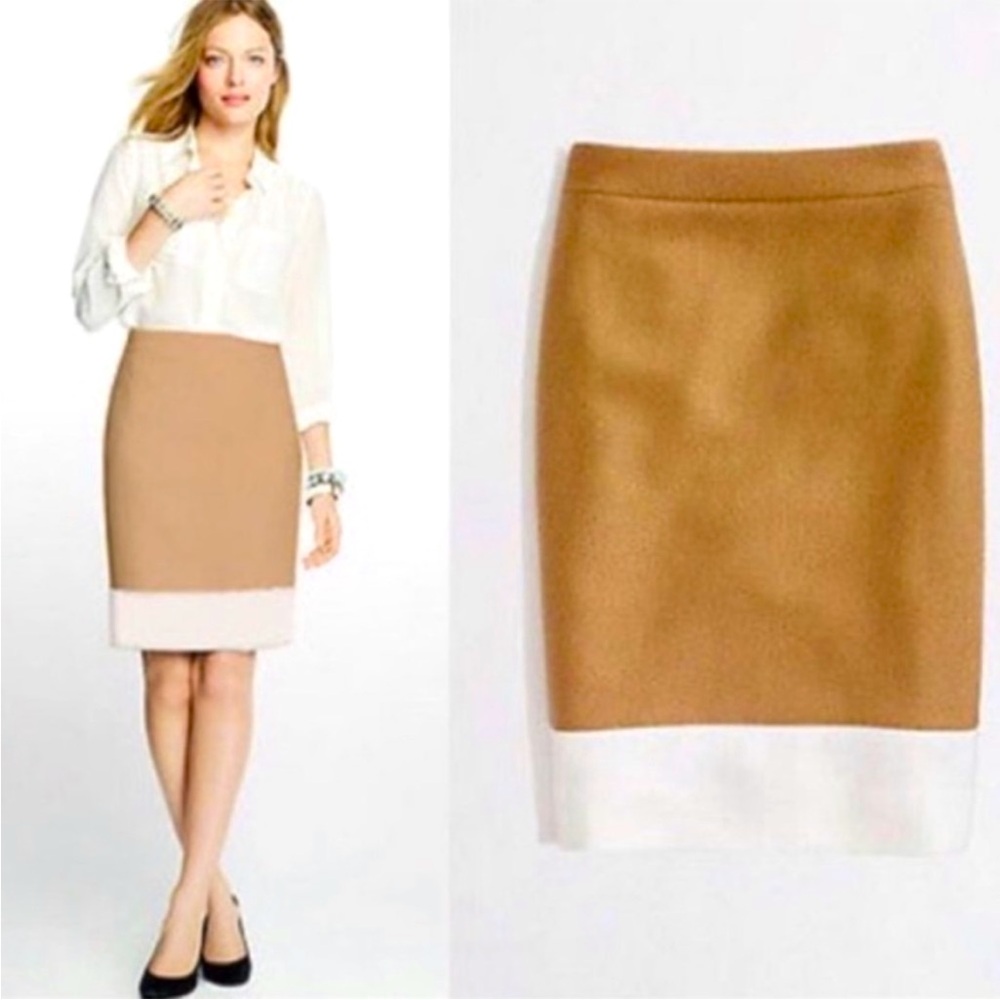 J. Crew • Color Block Wool Pencil Skirt